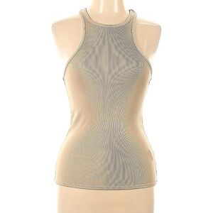 Anine Bing Beige Ribbed Morgan Tank Top Beige/Tan LARGE